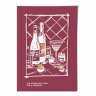 Kitchen Poster Drinks Sketch with Quote in Red