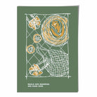 Kitchen Poster Dinner Party Sketch with Quote in Green