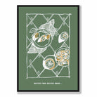 Kitchen Poster Seafood Sketch with Quote on Green