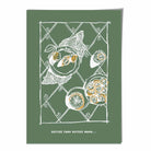 Kitchen Poster Seafood Sketch with Quote on Green