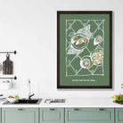 Kitchen Poster Seafood Sketch with Quote on Green