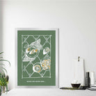 Kitchen Poster Seafood Sketch with Quote on Green