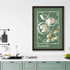 Kitchen Poster Breakfast Sketch with Quote in Green