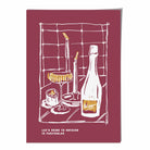 Kitchen Poster Drinks Sketch with Quote on Red
