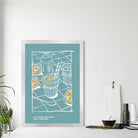 Kitchen Poster Cocktail Sketch with Quote Blue
