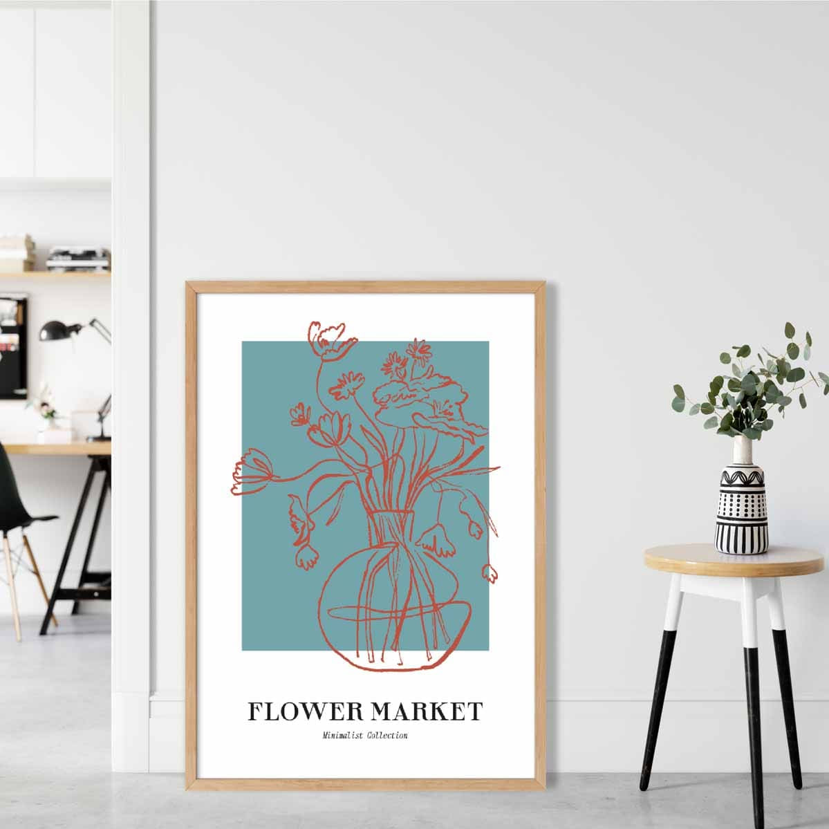 Flower Market Minimalist Poster Collection No 1 in Blue
