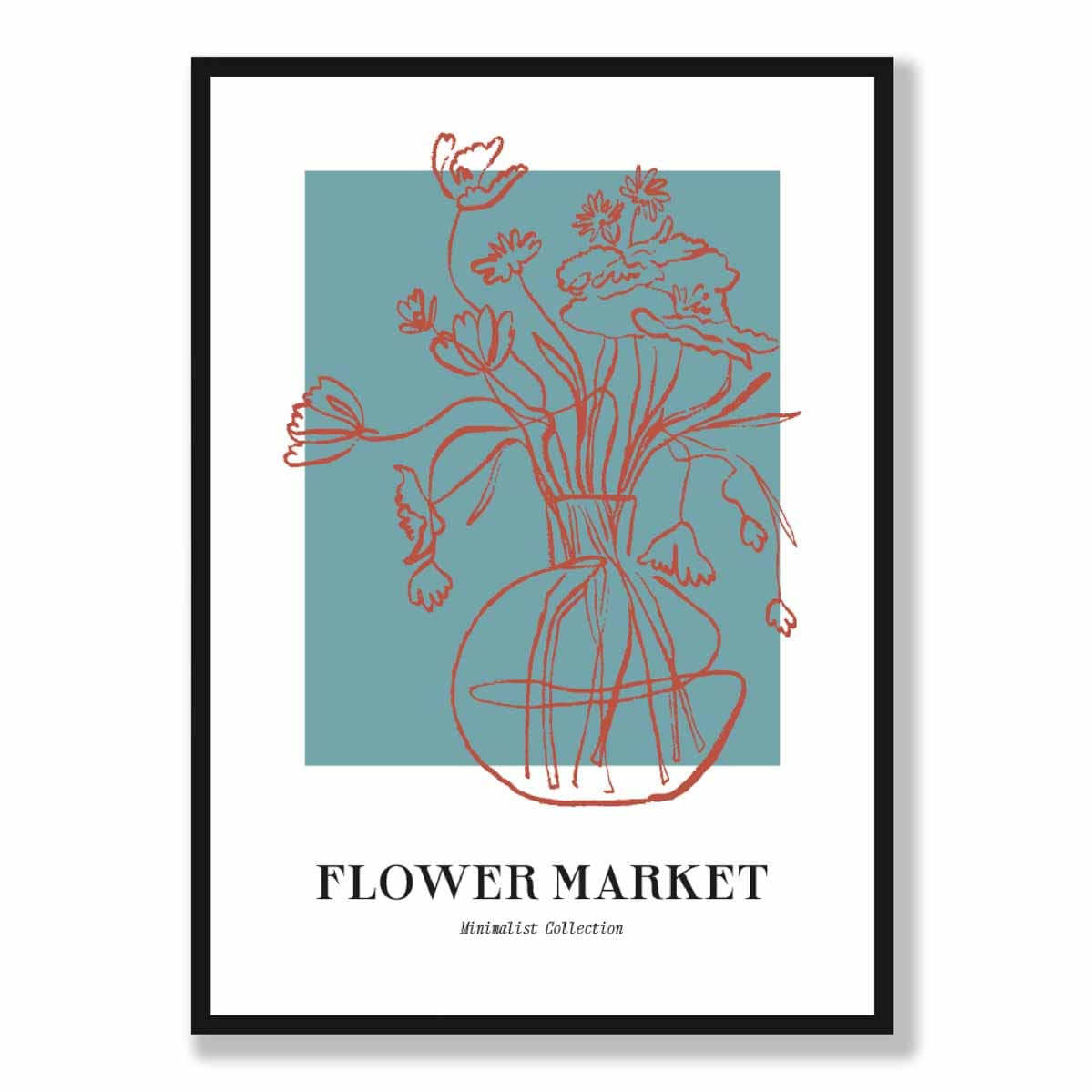 Flower Market Minimalist Poster Collection No 1 in Blue