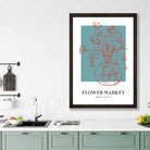 Flower Market Minimalist Poster Collection No 1 in Blue