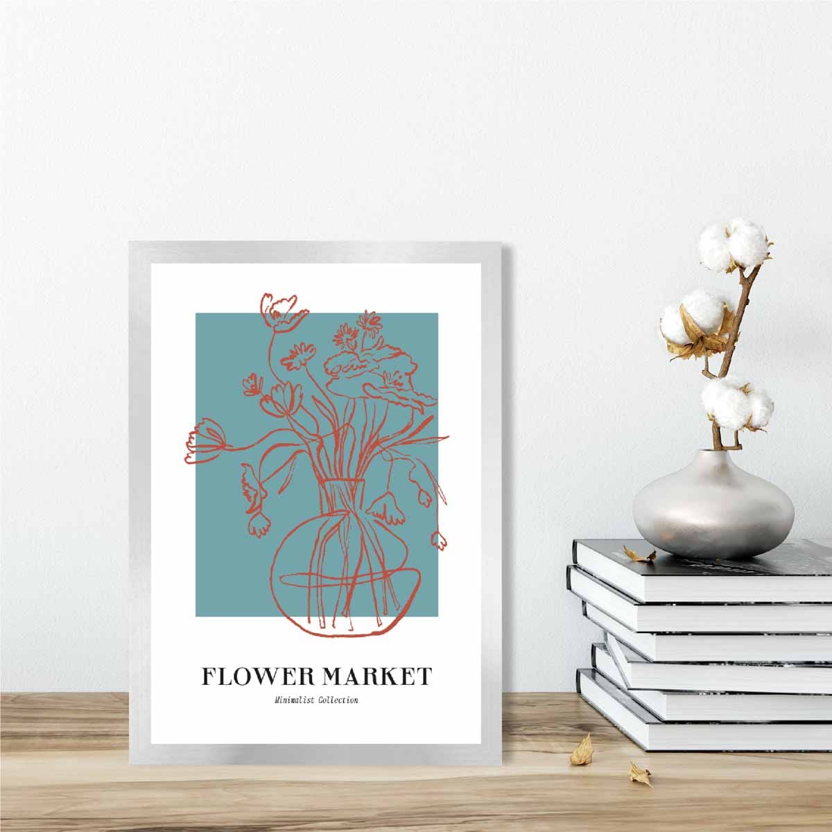 Flower Market Minimalist Poster Collection No 1 in Blue