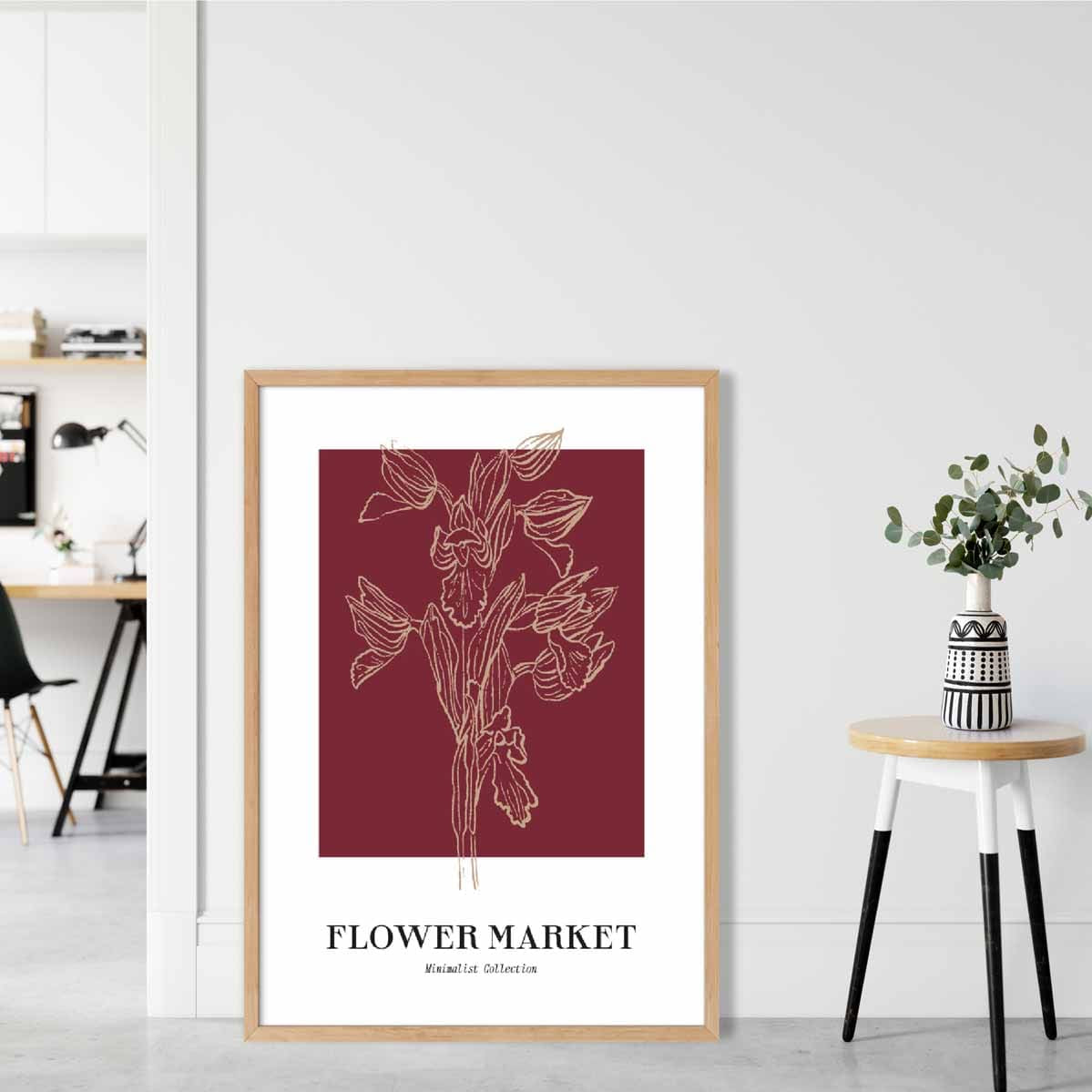 Flower Market Minimalist Poster Collection No 2 in Red
