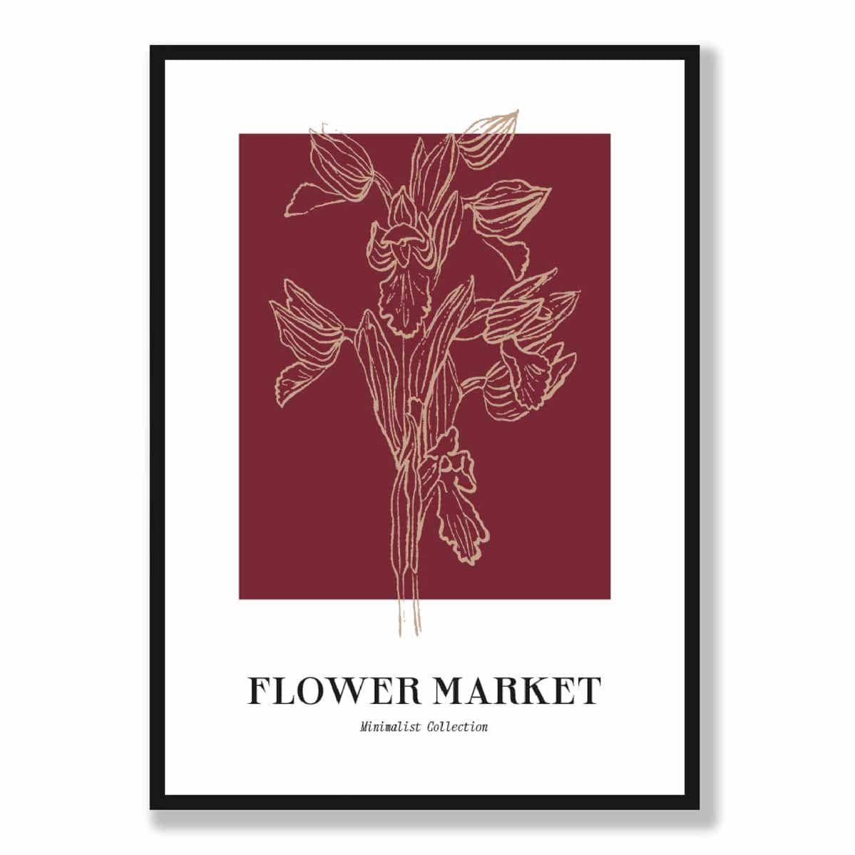Flower Market Minimalist Poster Collection No 2 in Red