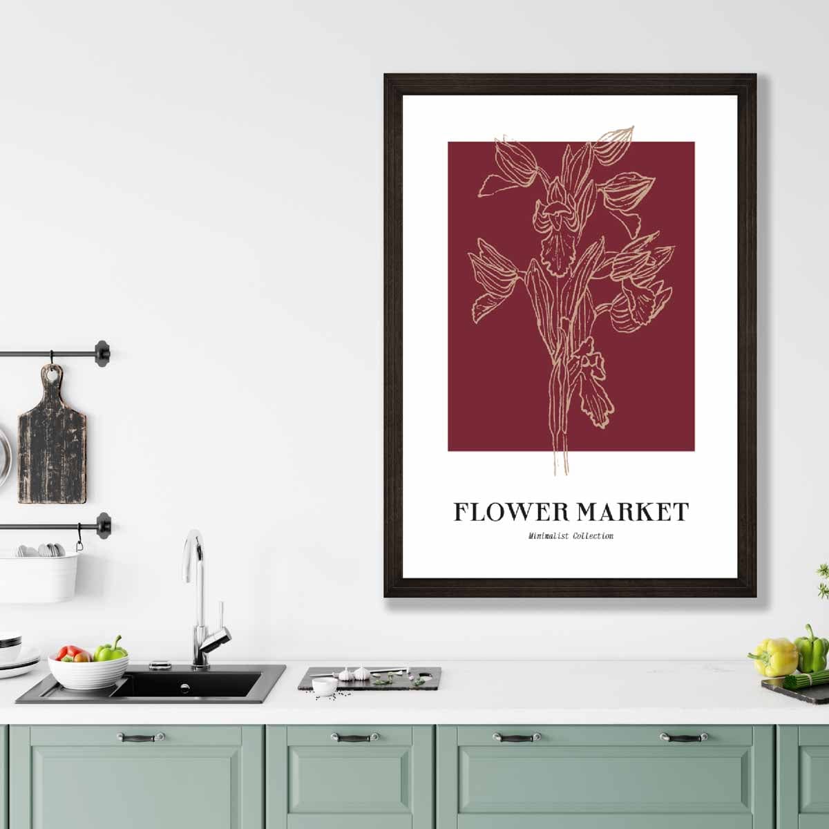 Flower Market Minimalist Poster Collection No 2 in Red
