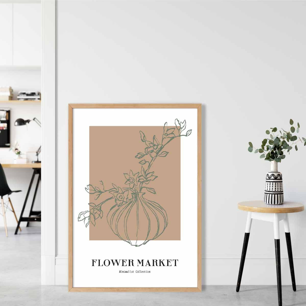 Flower Market Minimalist Poster Collection No 4 in Beige