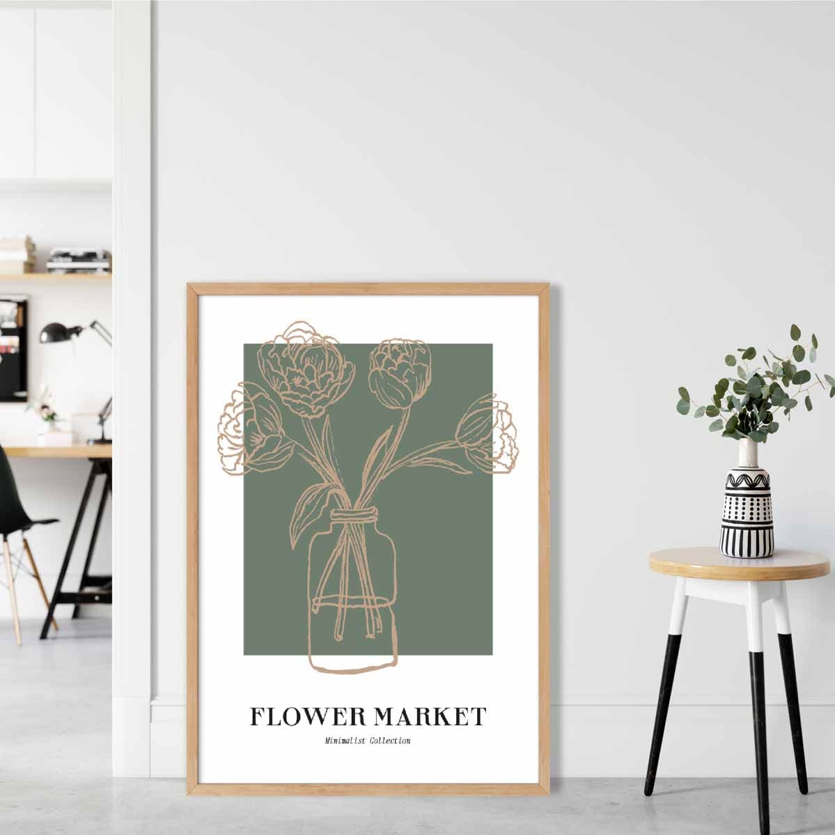 Flower Market Minimalist Poster Collection No 5 in Green