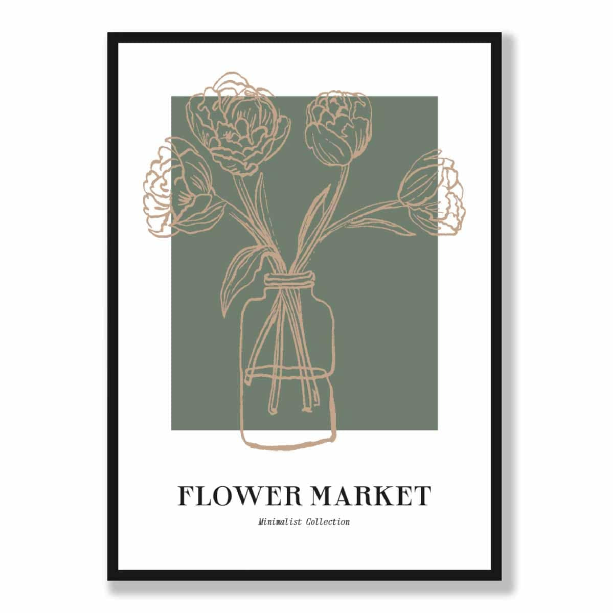 Flower Market Minimalist Poster Collection No 5 in Green