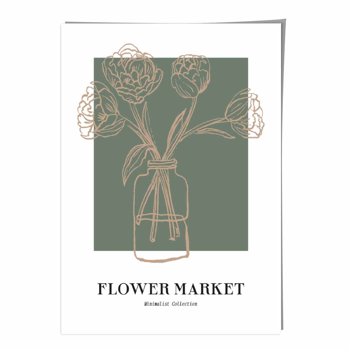 Flower Market Minimalist Poster Collection No 5 in Green