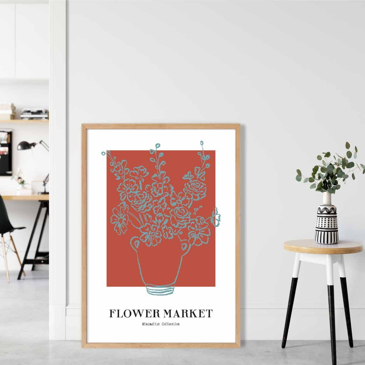 Flower Market Minimalist Poster Collection No 6 in Orange