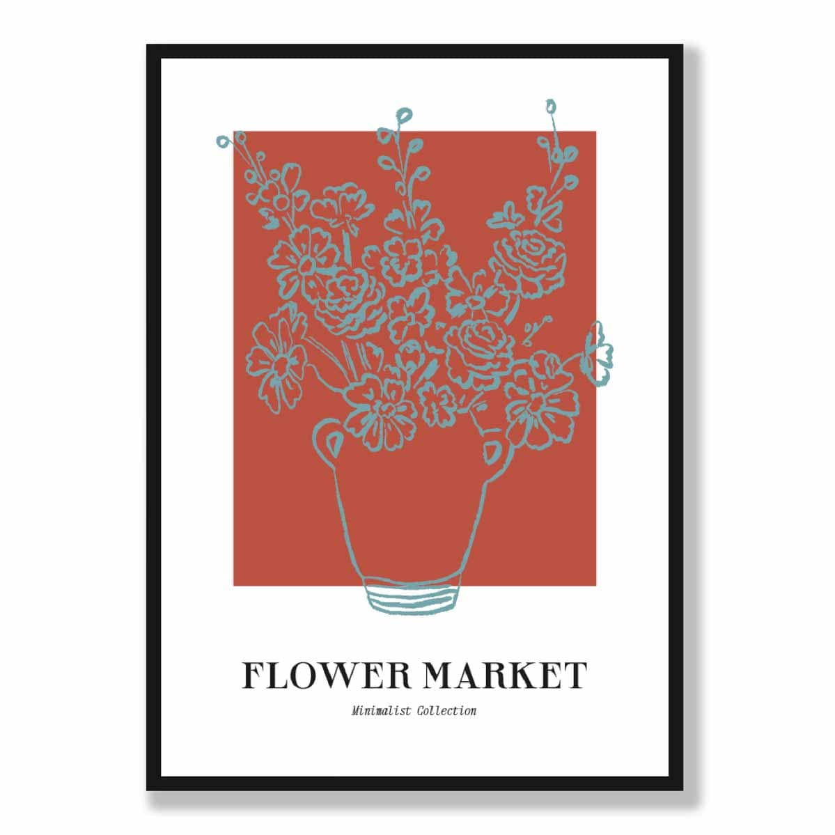 Flower Market Minimalist Poster Collection No 6 in Orange