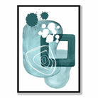 Abstract Aqua Blue and Teal Wall Art Poster No 1