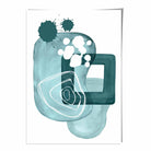 Abstract Aqua Blue and Teal Wall Art Poster No 1
