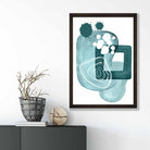 Abstract Aqua Blue and Teal Wall Art Poster No 1