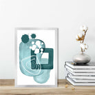 Abstract Aqua Blue and Teal Wall Art Poster No 1