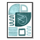 Abstract Aqua Blue and Teal Wall Art Poster No 2