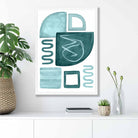 Abstract Aqua Blue and Teal Wall Art Poster No 2