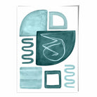 Abstract Aqua Blue and Teal Wall Art Poster No 2