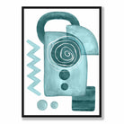 Abstract Aqua Blue and Teal Wall Art Poster No 3