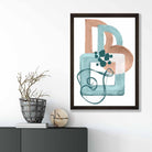 Abstract Aqua Blue and Beige Wall Art Poster No 1