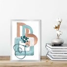 Abstract Aqua Blue and Beige Wall Art Poster No 1