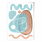 Abstract Aqua Blue and Beige Wall Art Poster No 2