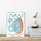 Abstract Aqua Blue and Beige Wall Art Poster No 2