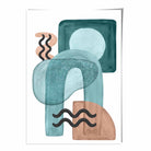 Abstract Aqua Blue and Beige Wall Art Poster No 3