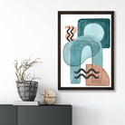 Abstract Aqua Blue and Beige Wall Art Poster No 3