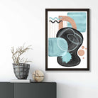 Abstract Aqua Blue and Beige Wall Art Poster No 5