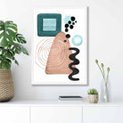 Abstract Aqua Blue and Beige Wall Art Poster No 6