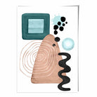 Abstract Aqua Blue and Beige Wall Art Poster No 6