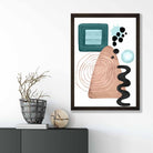 Abstract Aqua Blue and Beige Wall Art Poster No 6