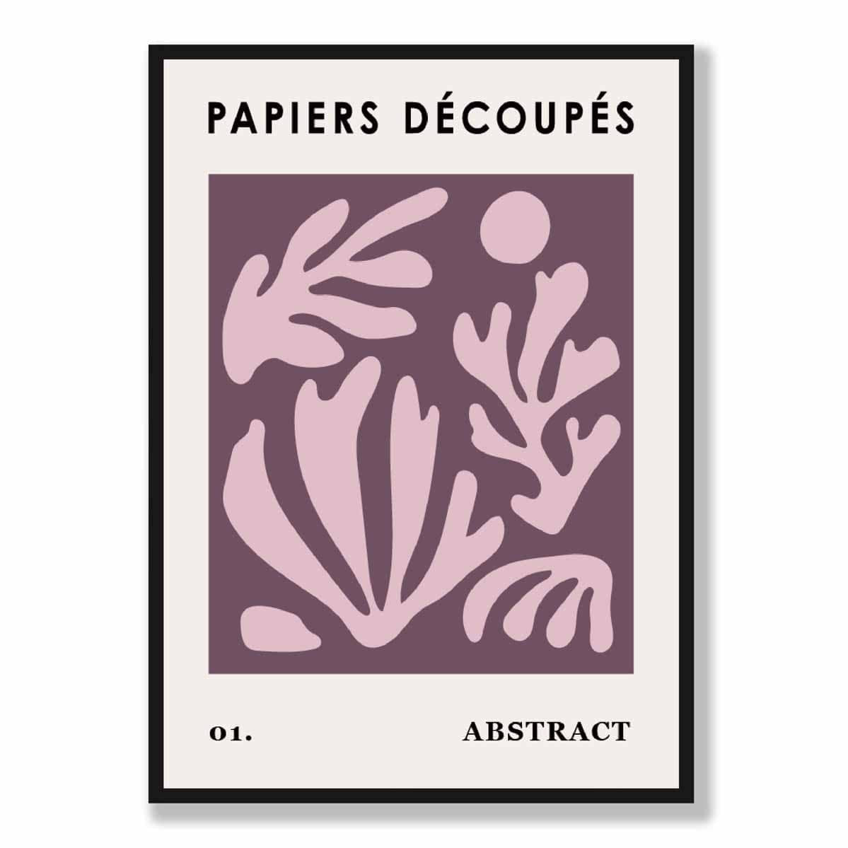 Papiers Decoupes Poster Abstract No 1 in Purple and Pink