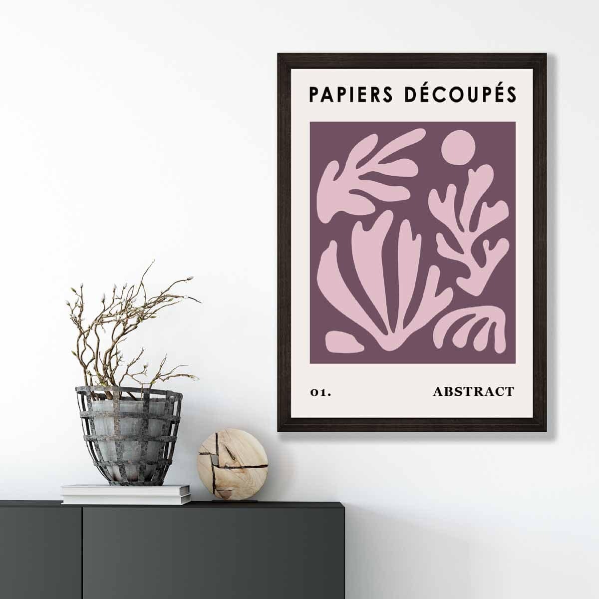 Papiers Decoupes Poster Abstract No 1 in Purple and Pink