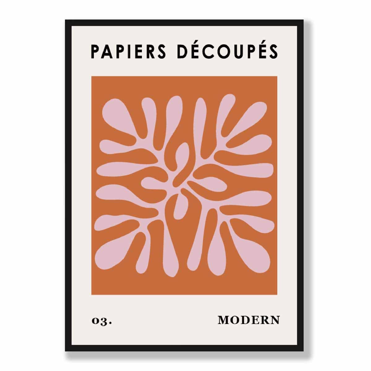 Papiers Decoupes Abstract Poster No 3 in Orange
