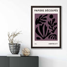 Abstract Floral Poster in Dark Purple and Black No 1