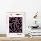 Abstract Floral Poster in Dark Purple and Black No 1
