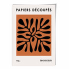 Abstract Floral Poster in Dark Orange and Black No 3