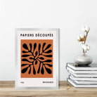 Abstract Floral Poster in Dark Orange and Black No 3