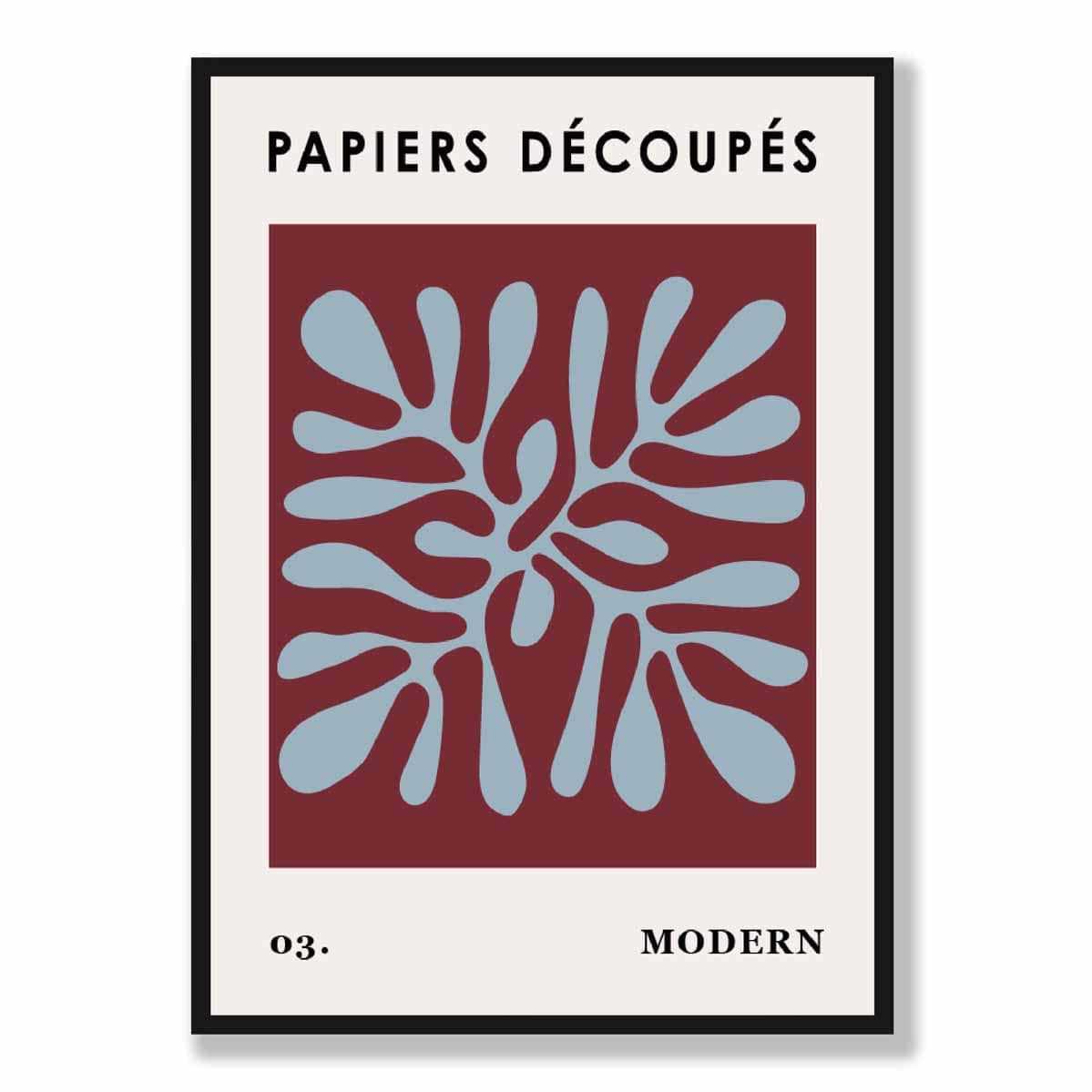Papiers Decoupes Modern Poster No 3 in Red and Blue