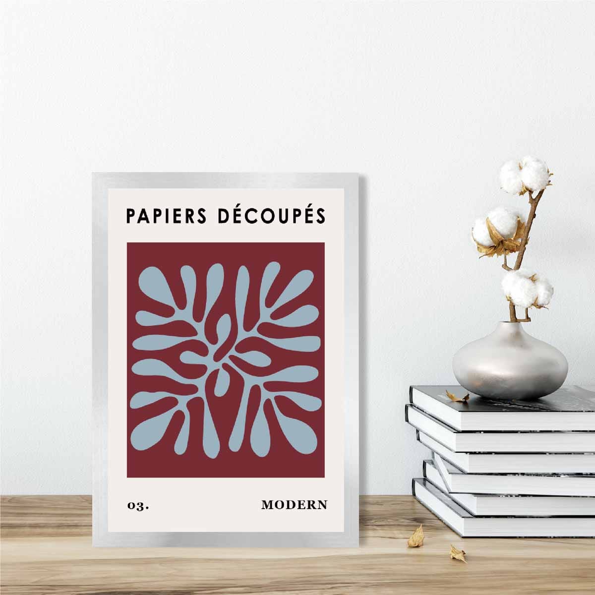 Papiers Decoupes Modern Poster No 3 in Red and Blue