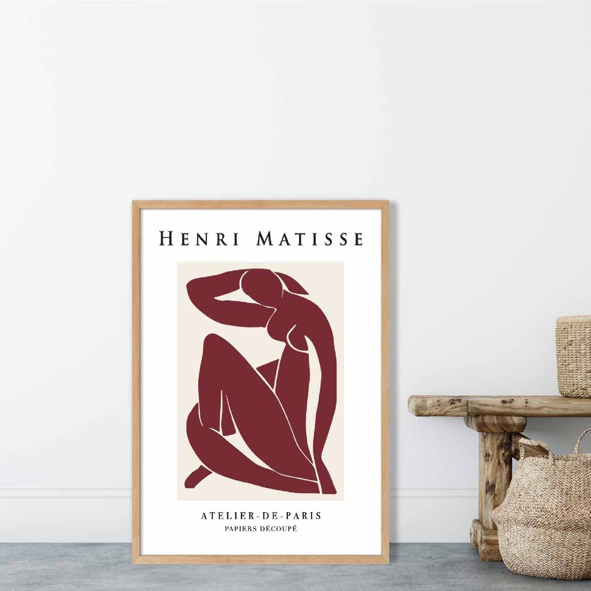 Mid Century Modern Matisse Female Nude in Red